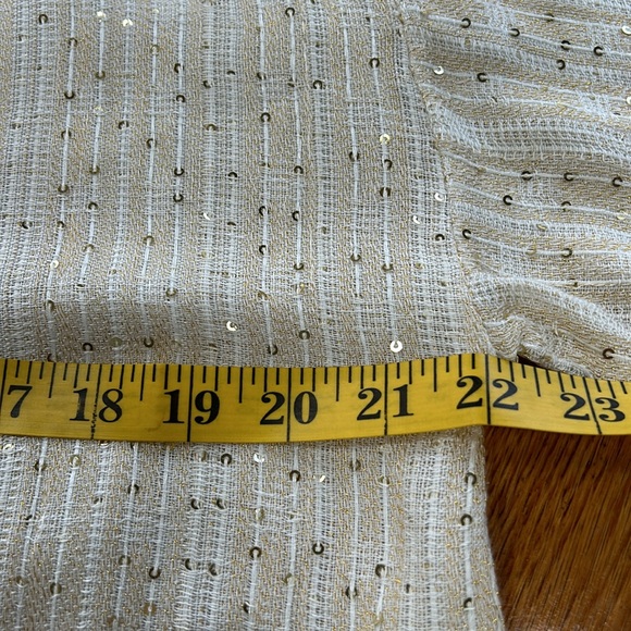 Soft Surrounding Glamour Topper gold sequin open front cardigan. Petite Small. - Picture 8 of 11